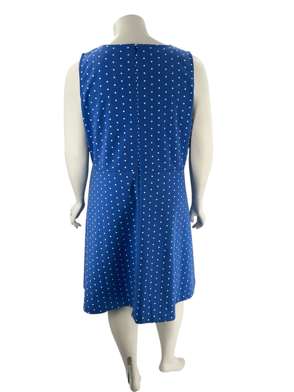 Talbots Blue/White Polka Dot Pre-Owned Ladies Dress - Size 3X - Margaret’s Fine Consignment