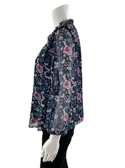 Vineyard Vines - Navy/Pink/White Floral Pre-Owned Casual Top - Size XS