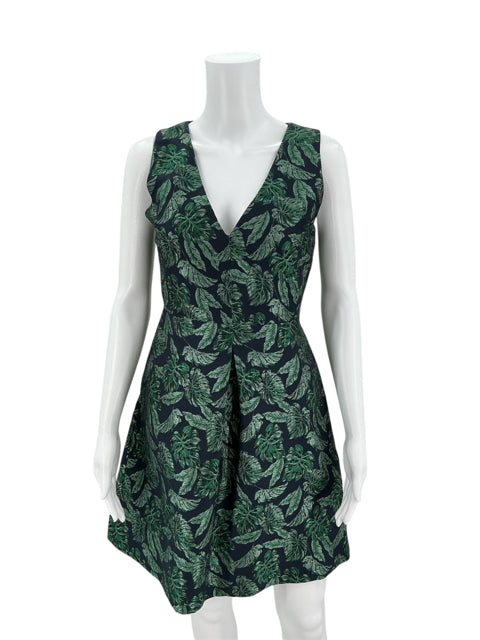 Sam Edelman Navy/Green Palm Leaves Dress Size 4