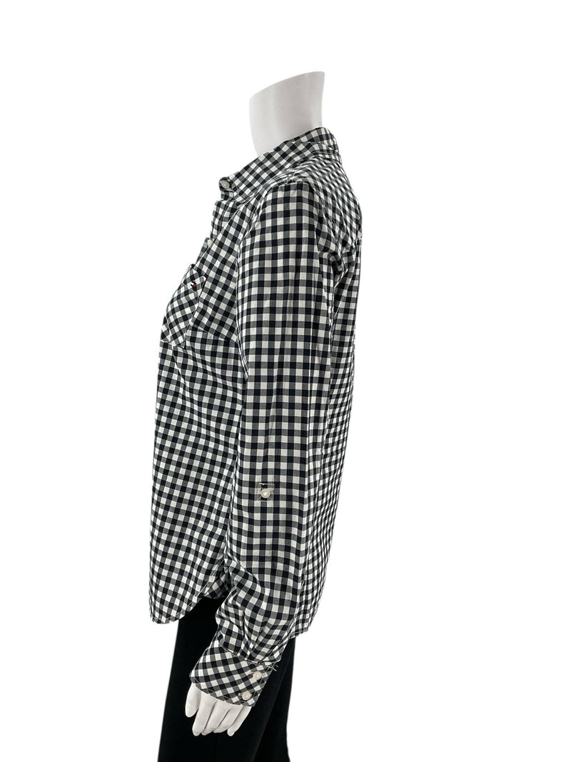 Tommy Hilfiger Navy/White Checkered Top - Size XS - Margaret’s Fine Consignment