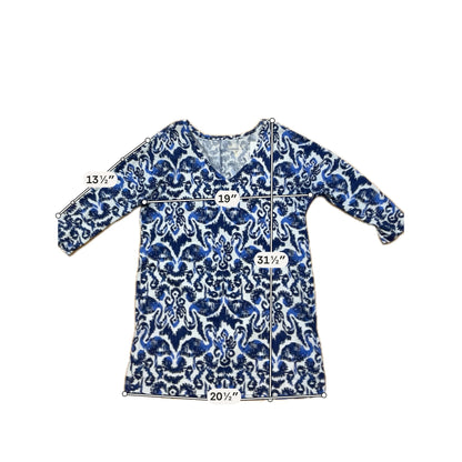 Lilly Pulitzer Size L white/blue Print Pre-Owned Ladies Dress