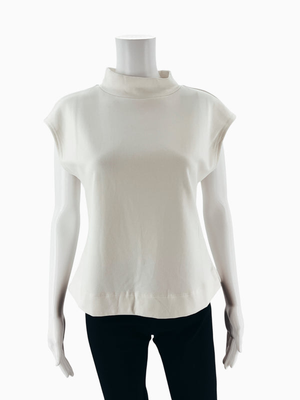 Melloday Cream Solid Pre-Owned Ladies Top - Size Large