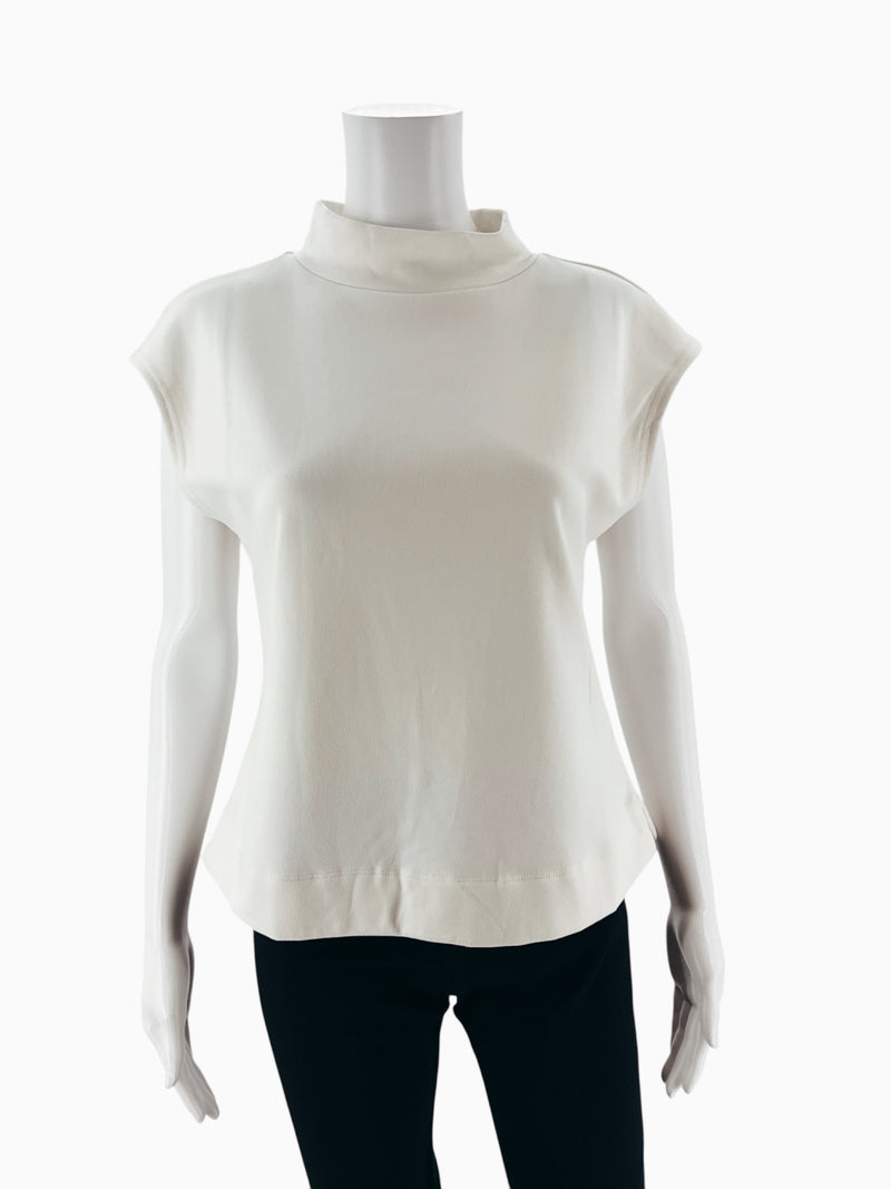 Melloday Cream Solid Pre-Owned Ladies Top - Size Large