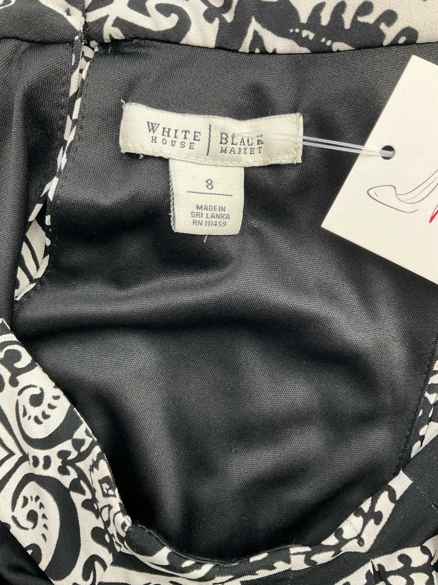 White House Black Market Black/White Print Pre-Owned Ladies Dress - Size 8 - Margaret’s Fine Consignment