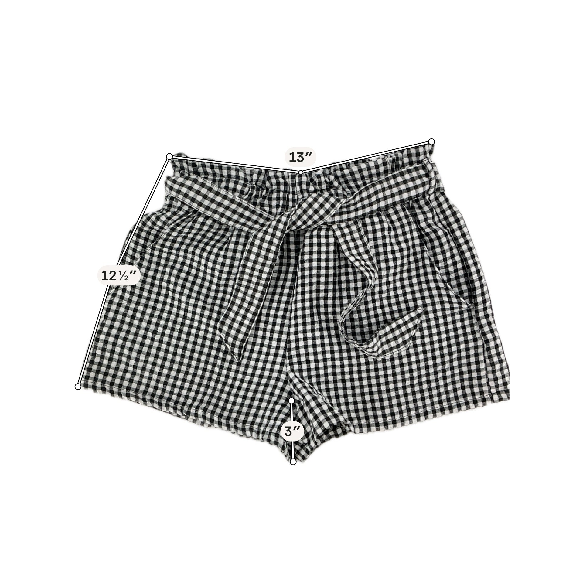 I.N. San Francisco Gingham Paperbag Shorts with Belt | Size Medium
