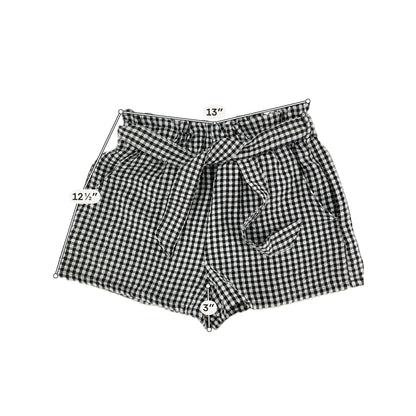 I.N. San Francisco Gingham Paperbag Shorts with Belt | Size Medium