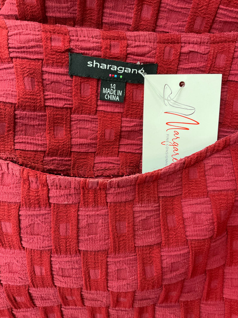 Sharagano Wine Pre-Owned Ladies Dress - Size 14