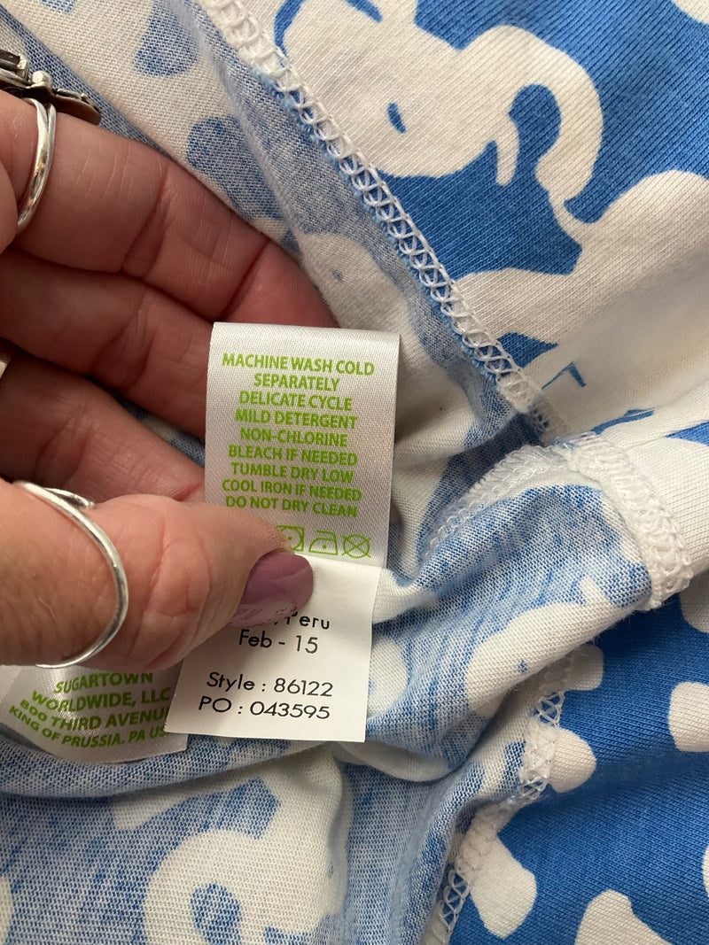 Lilly Pulitzer White/Navy Print Pre-Owned Ladies Dress - Size XS