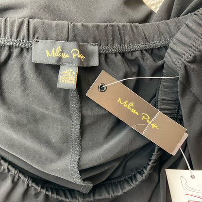 Melissa Paige Black Leaf Cuff Wide-Leg Pants – Size Large, NWT - Margaret’s Fine Consignment