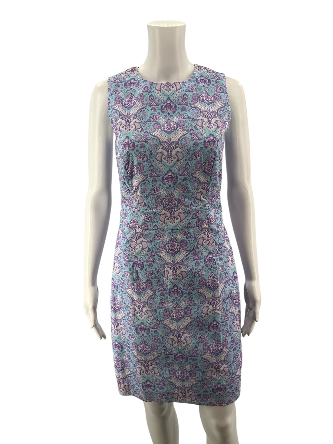 nicoblu Aqua/Purple Dress Aqua/Purple Floral Pre-Owned Ladies Dress - Size 2 - Size 2