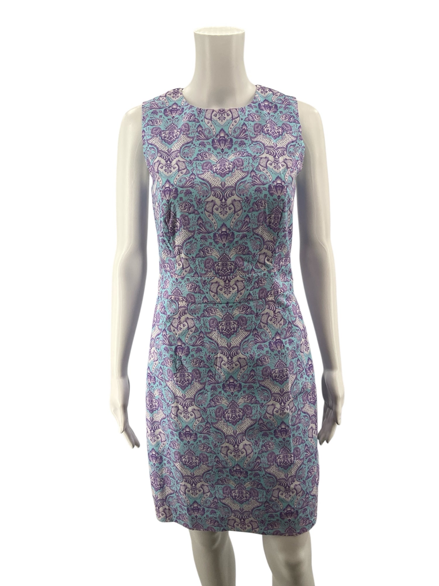 nicoblu Aqua/Purple Dress Aqua/Purple Floral Pre-Owned Ladies Dress - Size 2 - Size 2