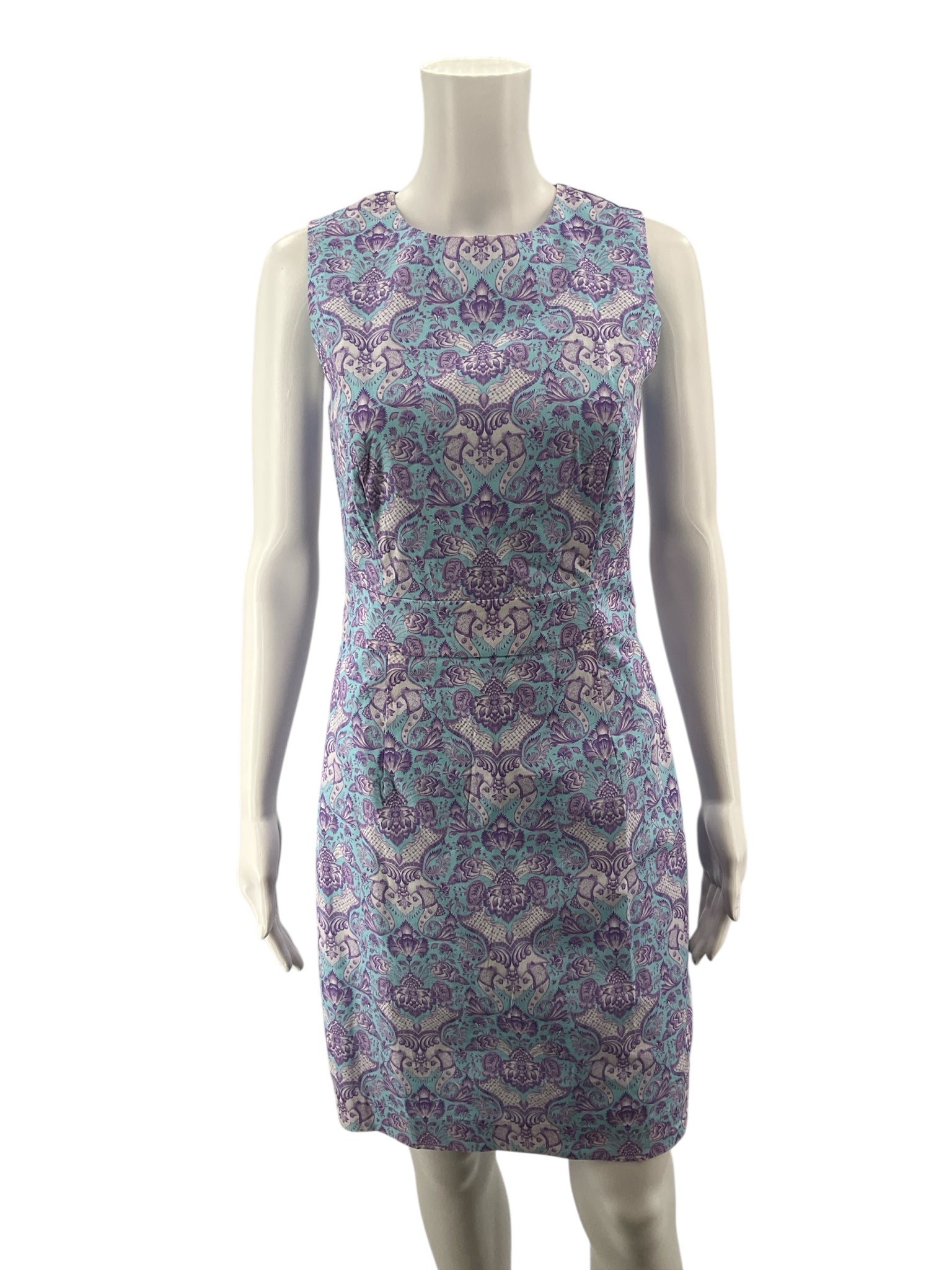 nicoblu Aqua/Purple Dress Aqua/Purple Floral Pre-Owned Ladies Dress - Size 2 - Size 2