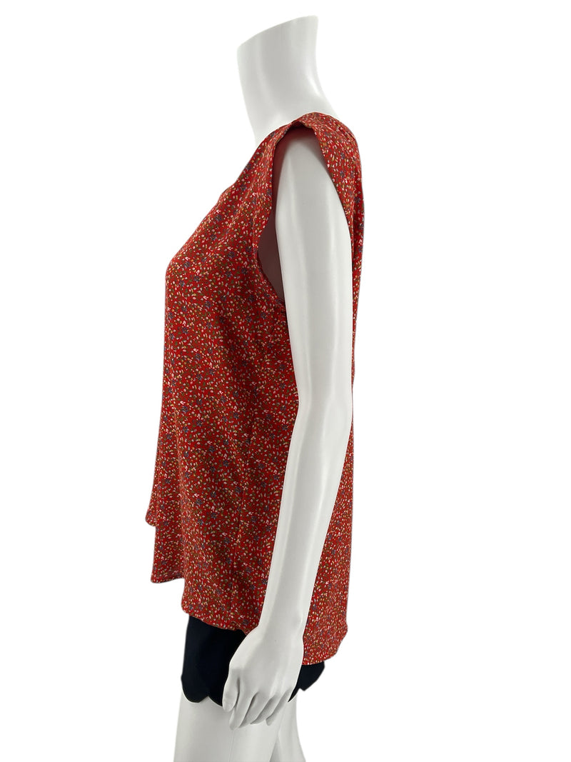 Pleione Orange/Multi Floral Pre-Owned Ladies Top - Size Medium - Margaret’s Fine Consignment