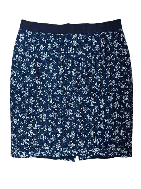 Ann Taylor navy/white Skirt Size 14 navy/white Floral Pre-Owned Ladies Skirt - Size 14