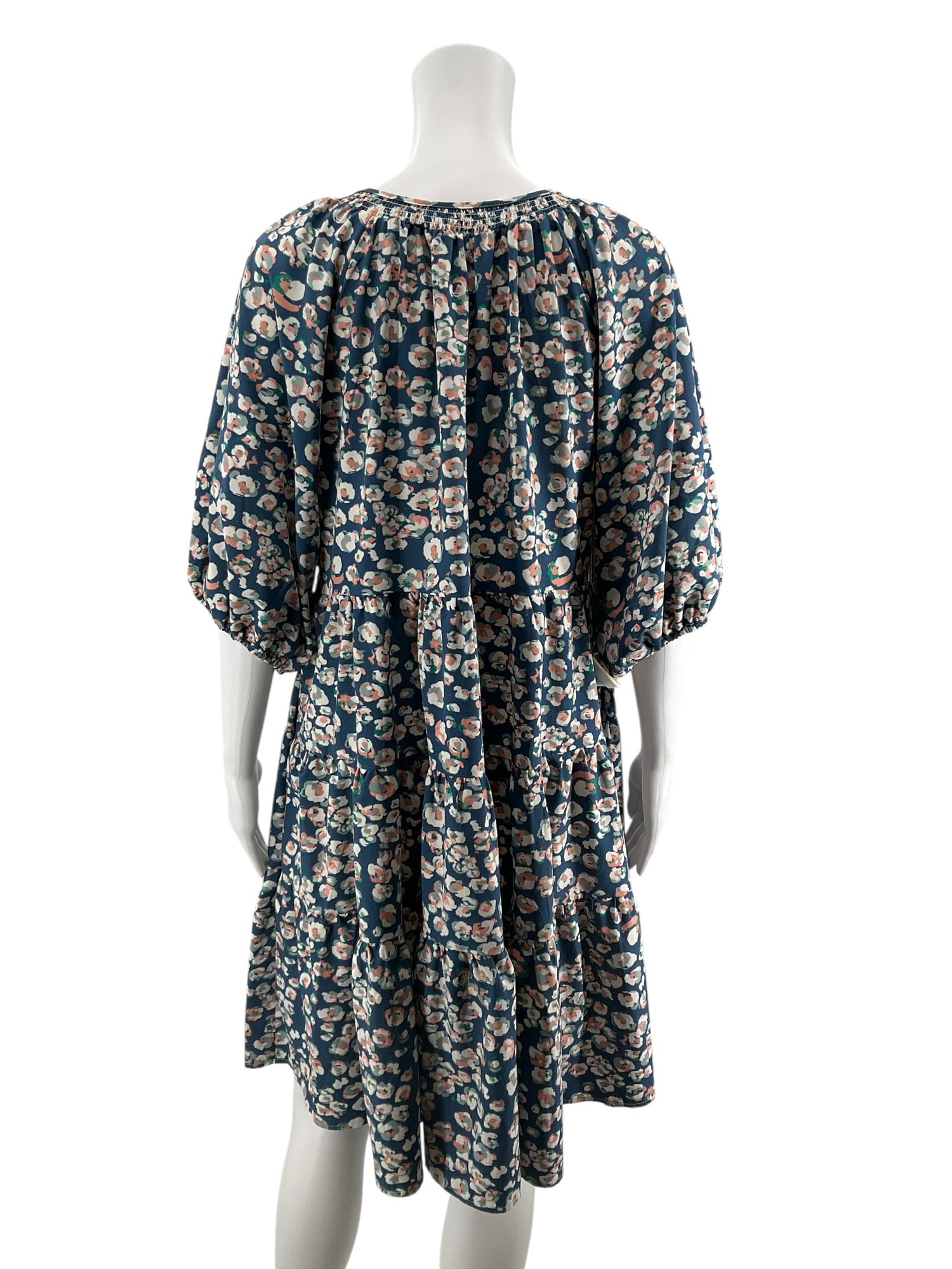 Michelle McDowell Floral Tiered Babydoll Dress with Pockets Size Large