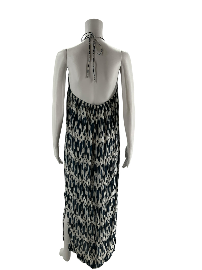 J Crew Navy/White Print Pre-Owned Ladies Dress - Size Medium