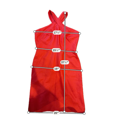 Ann Taylor Red Linen Blend Halter Sheath Dress Size 8