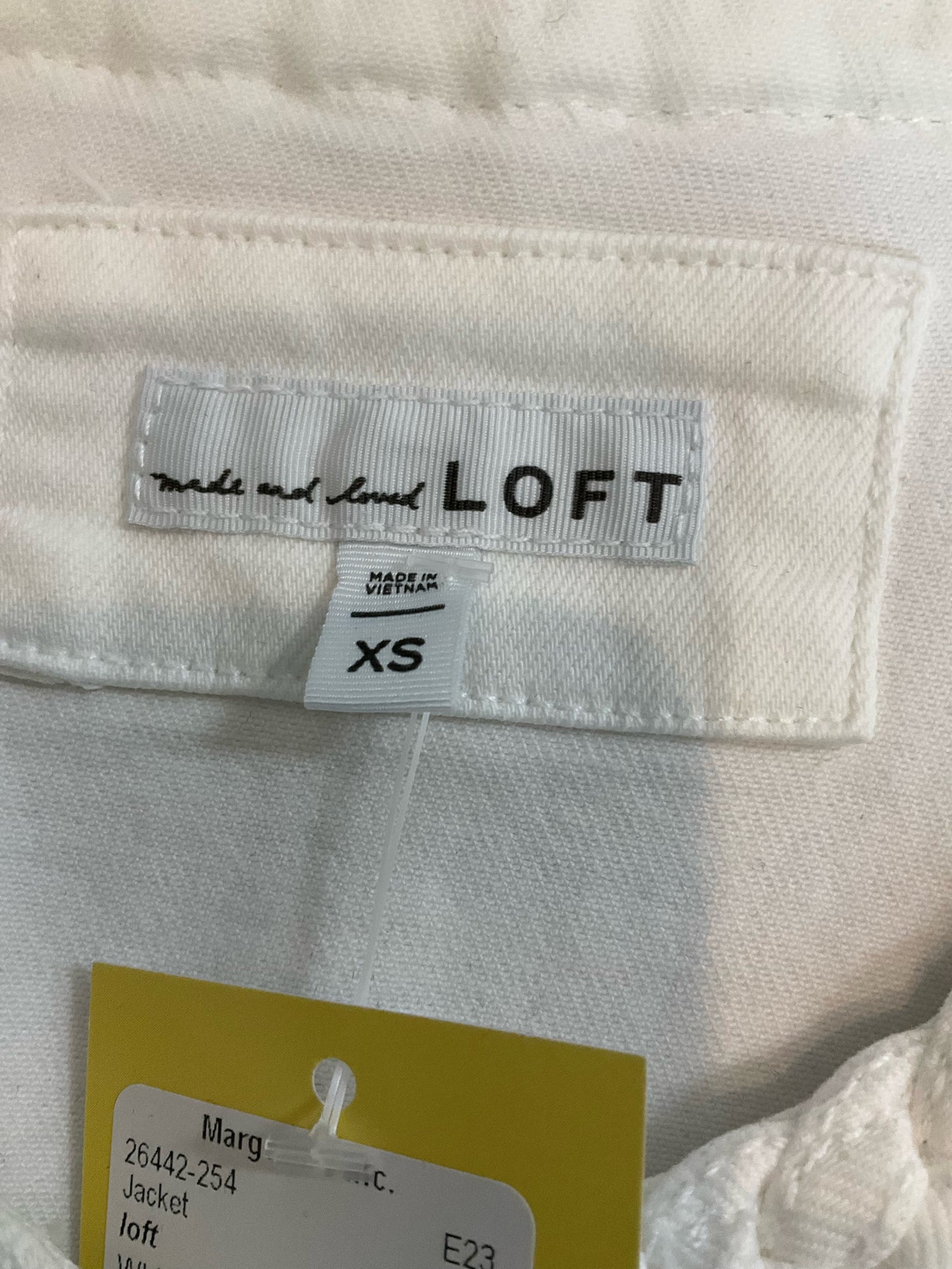 LOFT Braided Trim Open Front Cropped Jacket White Size XS