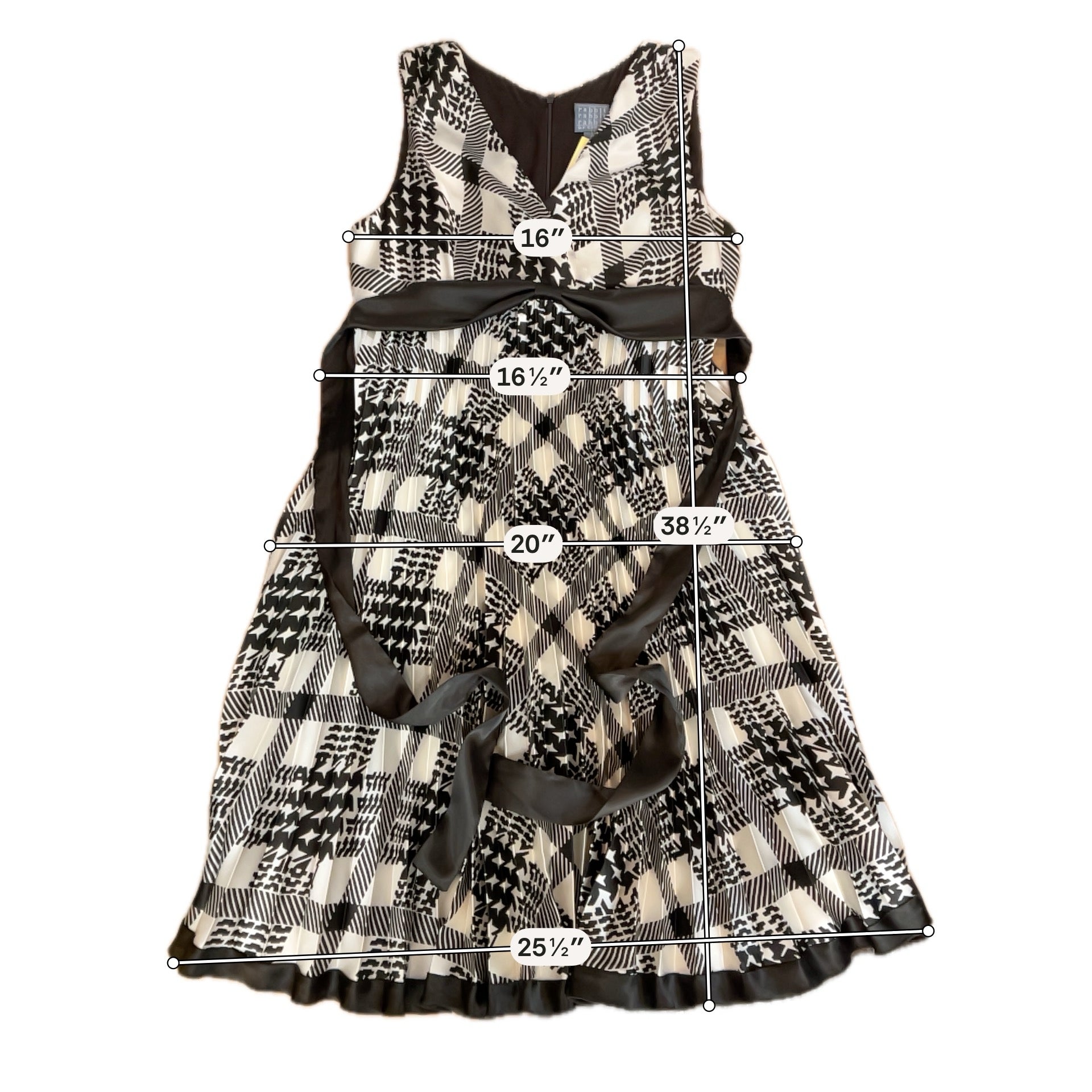 Rabbit Rabbit Rabbit Designs Abstract Print Pleated Sleeveless Dress Size 12