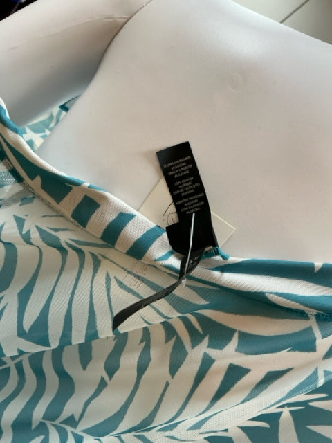 Coco Reef White/Turquoise Print Coverup - Size XL - Margaret’s Fine Consignment