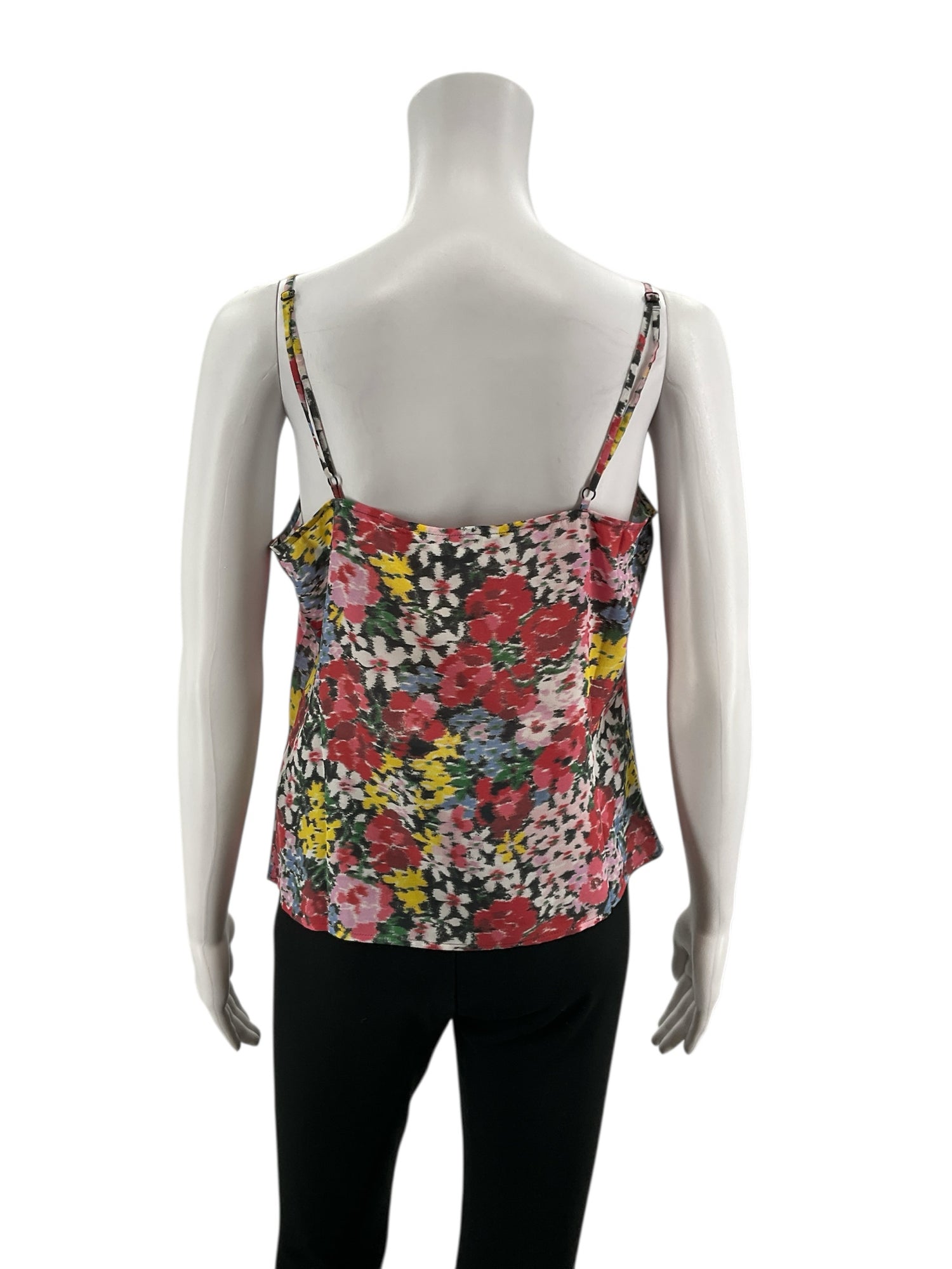 Boden red/blue/yellow/white Sleeveless Abstract Floral 100% Silk Cami Top Size 6 - Size 6
