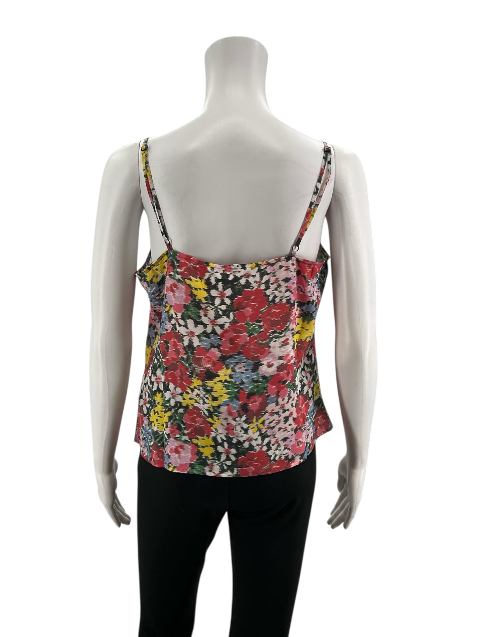 Boden red/blue/yellow/white Sleeveless Abstract Floral 100% Silk Cami Top Size 6 - Size 6