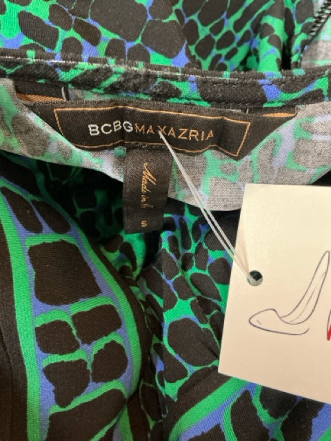 BCBG Black/Green Print Pre-Owned Ladies Dress - Size Small