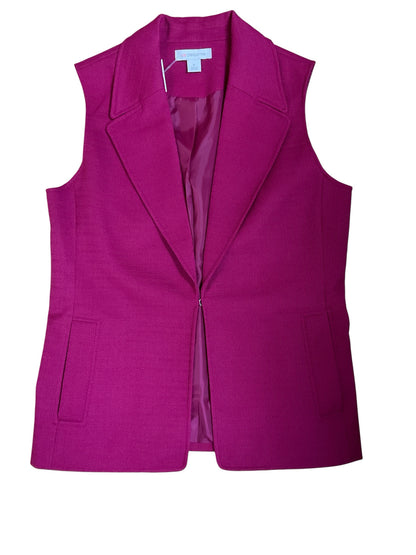 Liz Claiborne Raspberry Pink Notched Lapel Blazer Vest Size 6