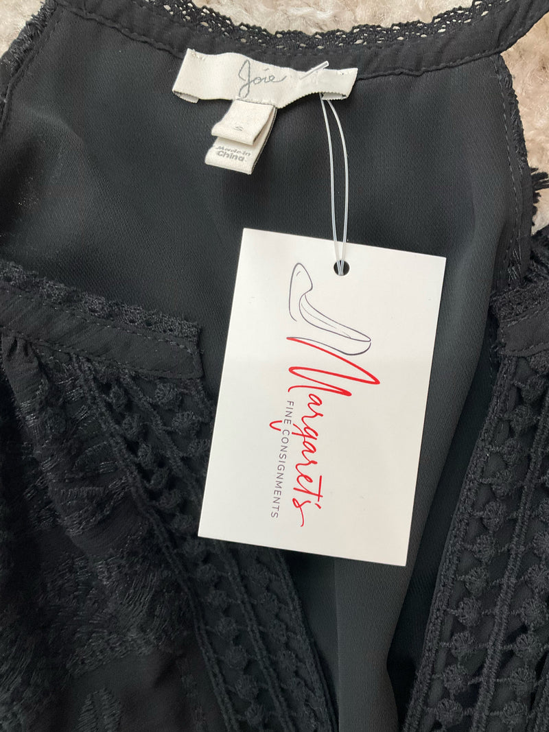 Joie Black Embroidered Pre-Owned Ladies Top - Size Small