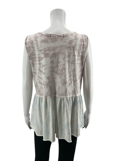 We The Free white/purple/blue Sleeveless White/Purple/Blue Tye Dye Pre-Owned Casual Top - Size Medium - Size M