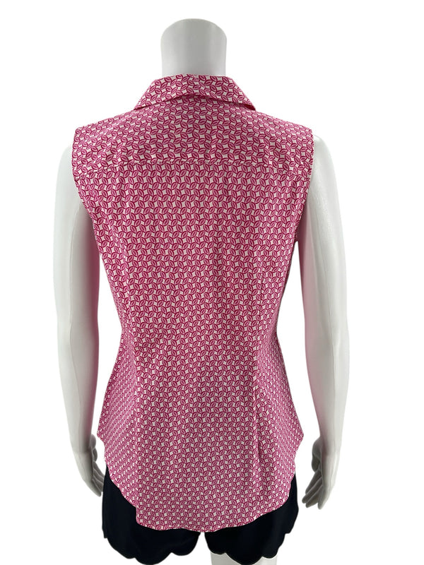 Talbots Pink/White Print Pre-Owned Ladies Top - Size 4 - Margaret’s Fine Consignment