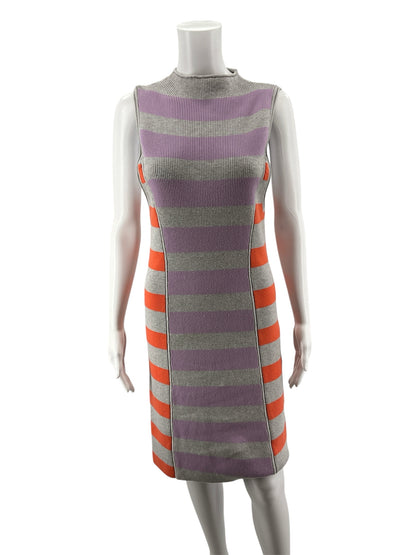 Daily Practice by Anthropologie gray/purple/orange Sleeveless Striped Midi Sweater Dress Size Large NWT - Size L