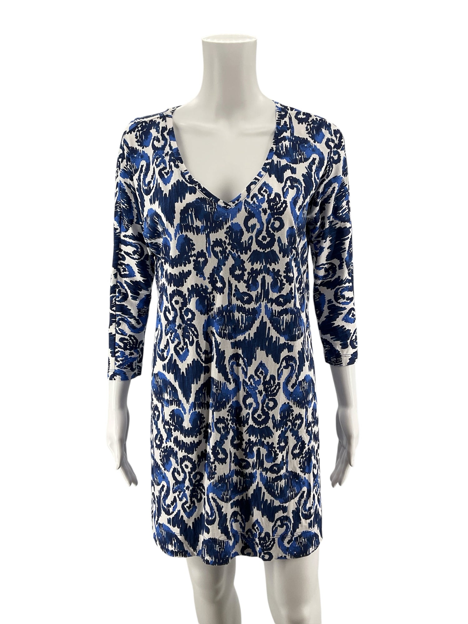 Lilly Pulitzer Kristen Swing Dress XS Gypsy Jungle Blue Pima Cotton Tunic