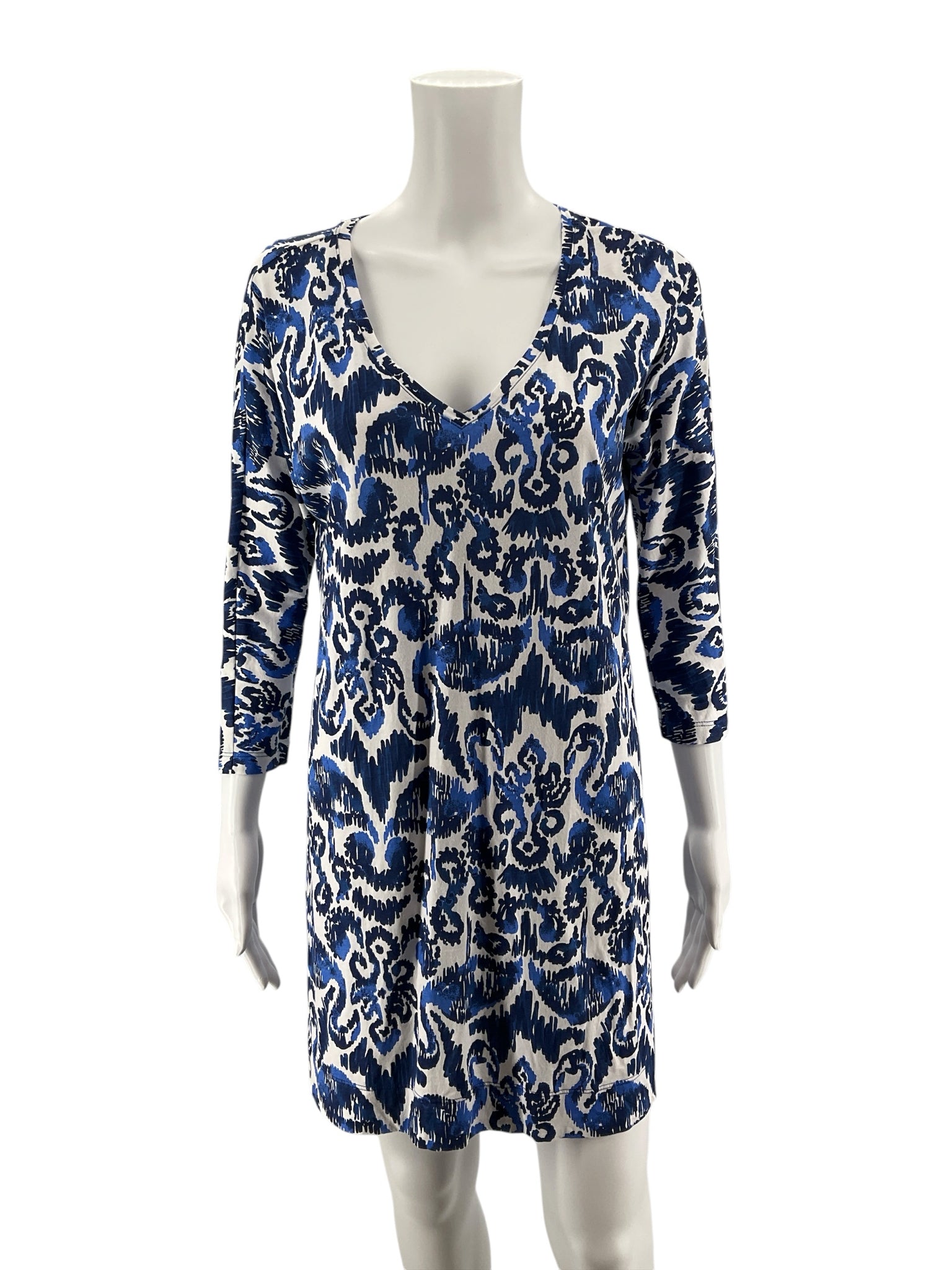 Lilly Pulitzer Kristen Swing Dress XS Gypsy Jungle Blue Pima Cotton Tunic