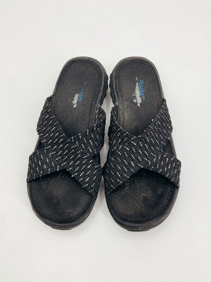 Skechers Black Sparkle Pre-Owned Ladies Sandals - Size 7 - Margaret’s Fine Consignment