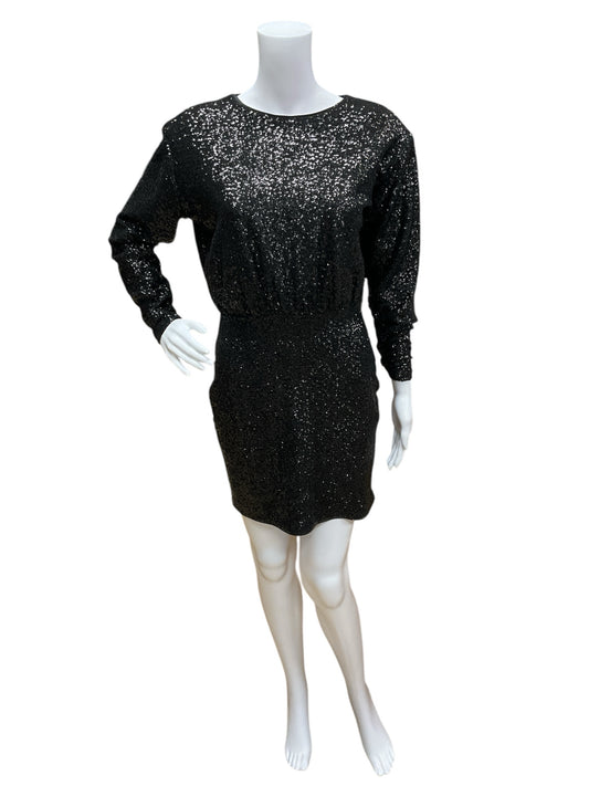 Express Size S Black Sequins Pre-Owned Dress- Ladies