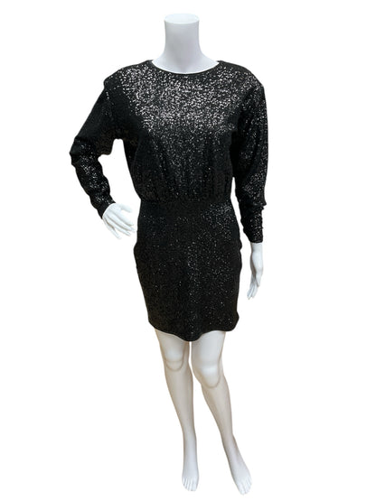 Express Size S Black Sequins Pre-Owned Dress