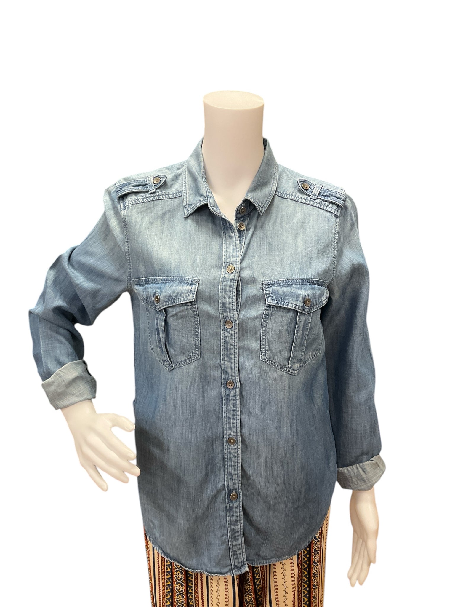 American Eagle Chambray Top Size Small