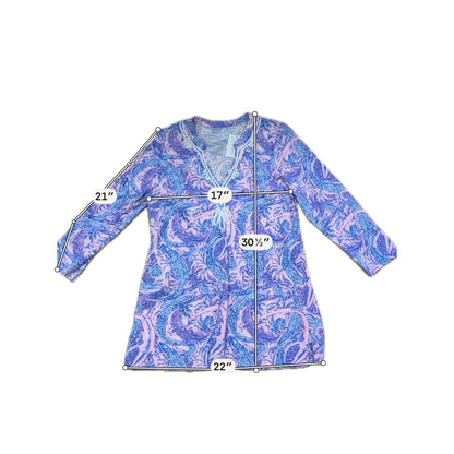 Lilly Pulitzer Nevie Top in Bennet Blue Get Trunky Print Size Large
