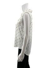 Premise white/black Sleeveless Polka Dot Sleeveless Button-Up Blouse White & Black Size Small - Size S