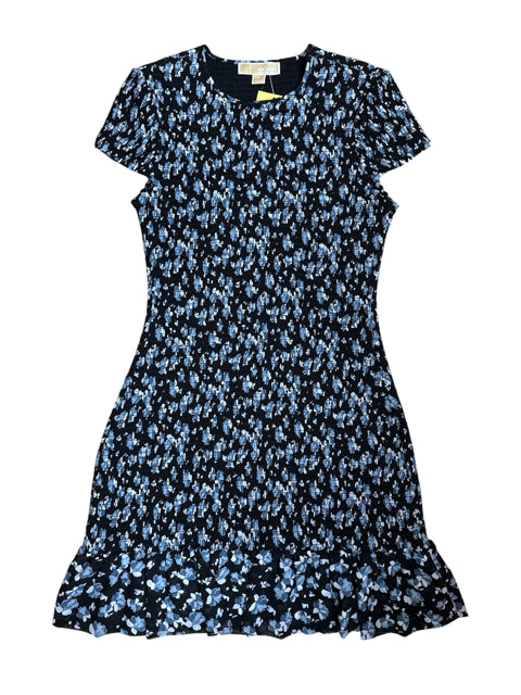 Michael Kors Navy &amp; White Floral Short Sleeve Dress NWT | Size Medium