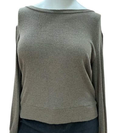 Ethereal Green Ribbed Pre-Owned Ladies Top - Size XL - Margaret’s Fine Consignment