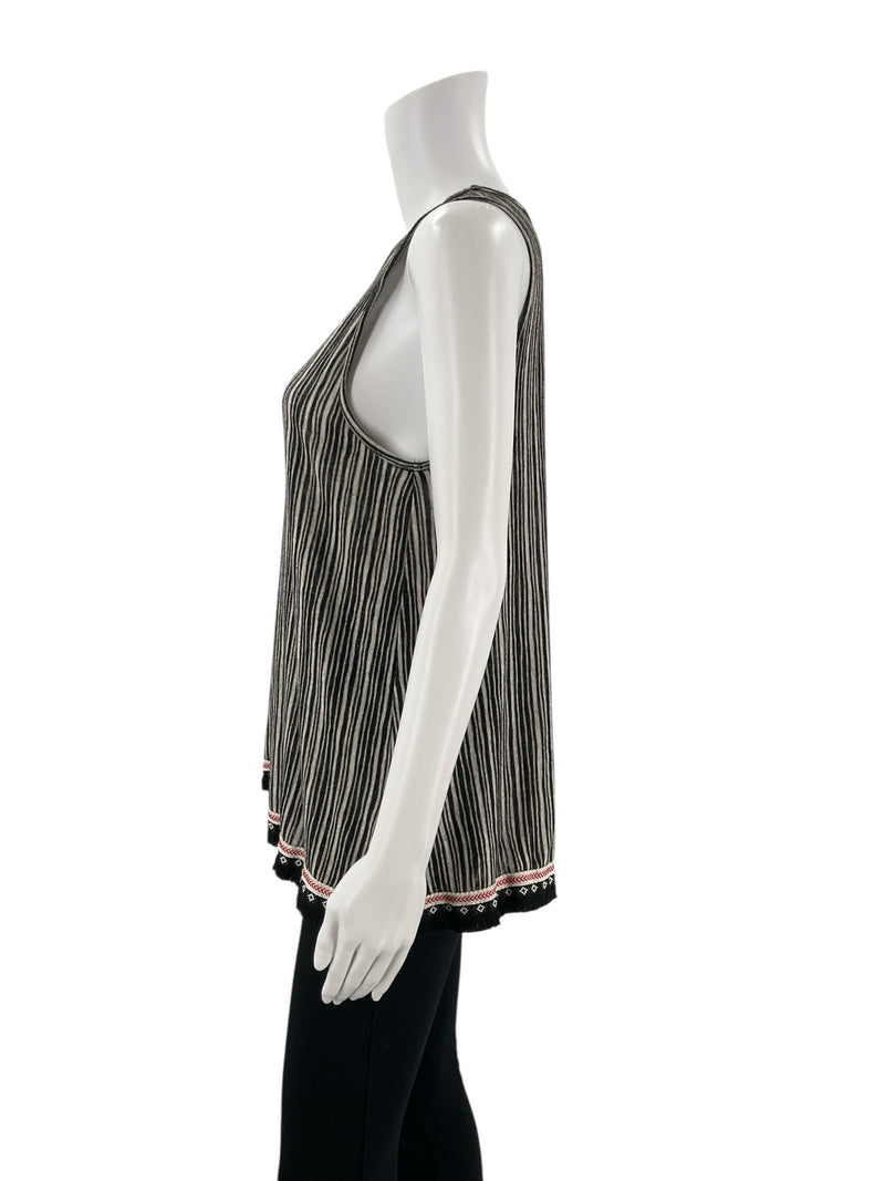 W5 Black/White Stripe Pre-Owned Ladies Top - Size Medium - Margaret’s Fine Consignment