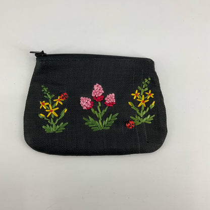 Rage &amp; Couture Artisan Hand-Embroidered Floral Ladybug Pouch Clutch