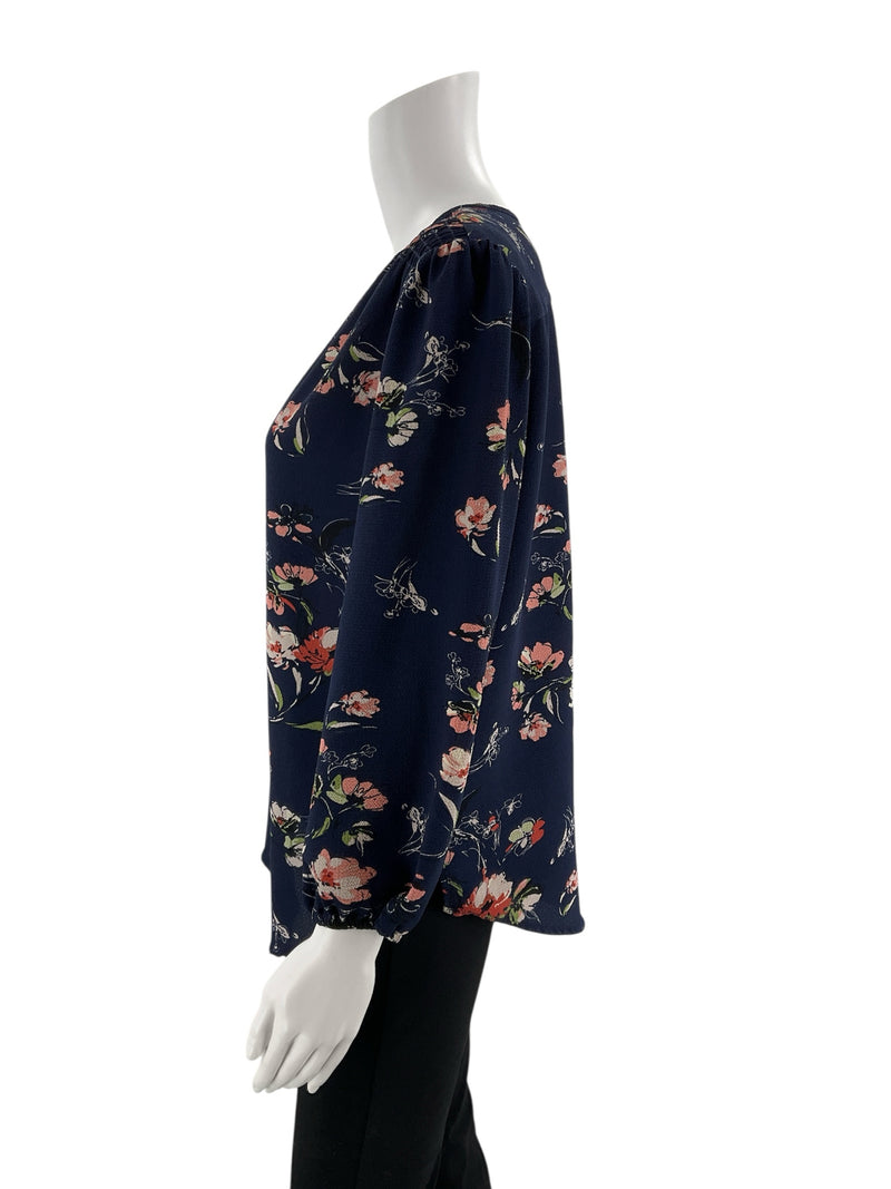 fun2fun Navy Floral Pre-Owned Ladies Top - Size Medium