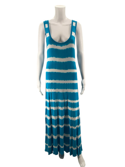 Calvin Klein Turquoise Tie-Dye Sleeveless Midi Dress Size 8 - ONLINE ONLY