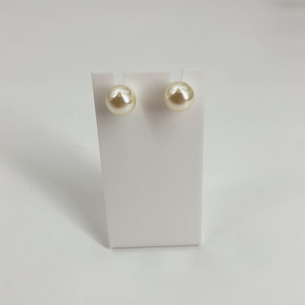 Ivory Faux Pearl Stud Earrings