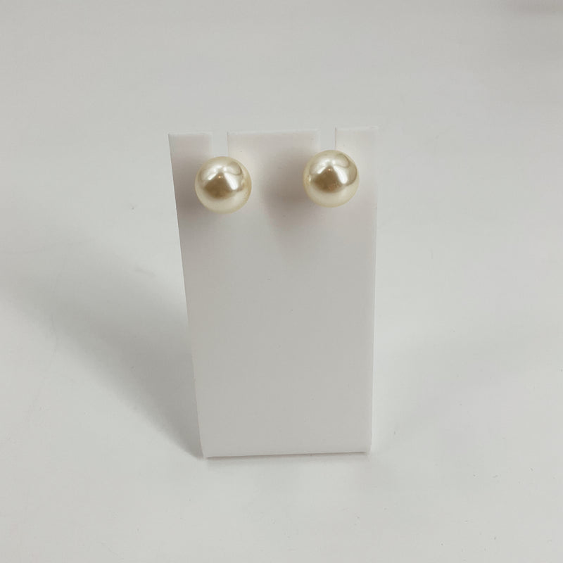 Ivory Faux Pearl Stud Earrings