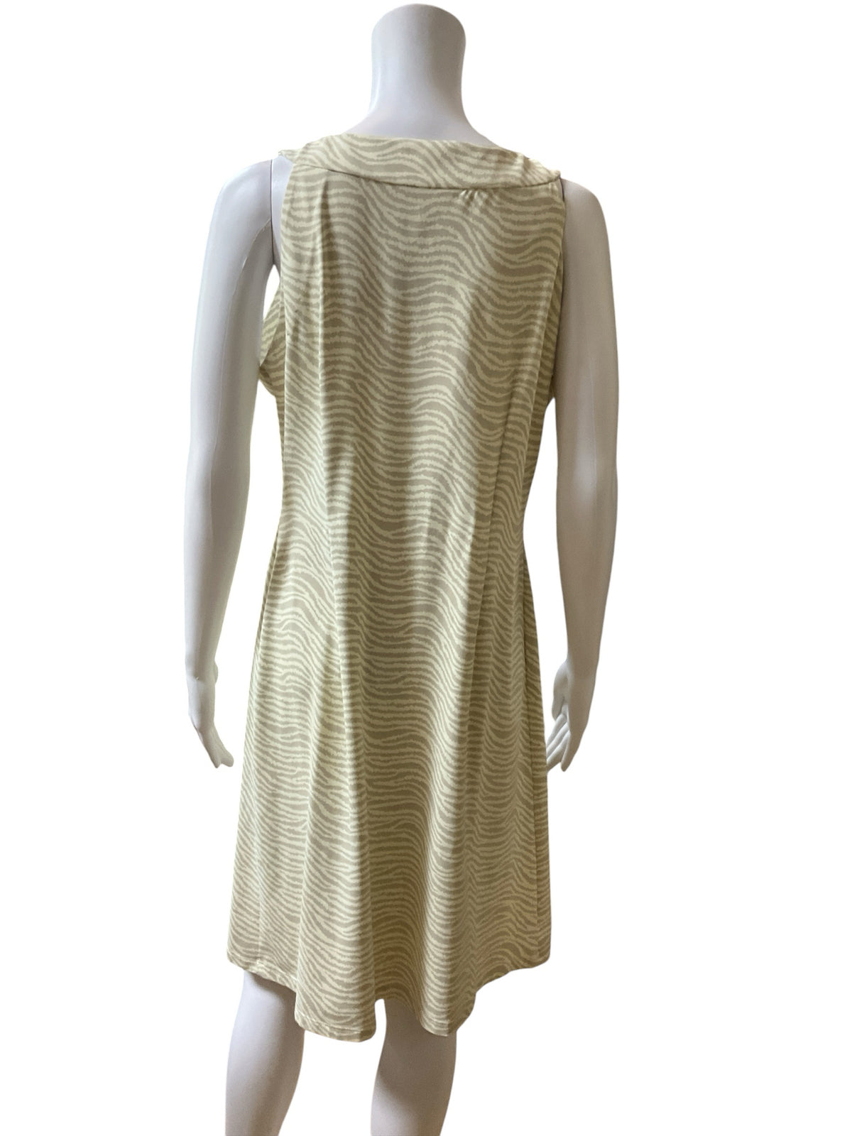 J. McLaughlin Tan &amp;amp; Cream Zebra Print Sleeveless Dress - Size L - ONLINE ONLY