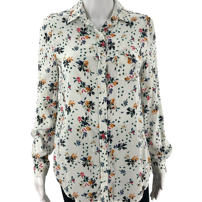 Beachlunchlounge White/Multi Floral Pre-Owned Top - Size Small - Margaret’s Fine Consignment